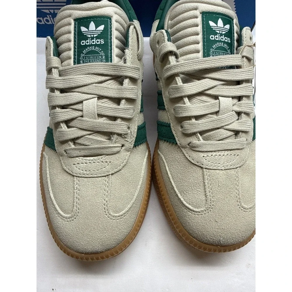 Adidas Samba XLG J WonderWhite Green GumSole Sneakers JQ9886 Size 6.5Y